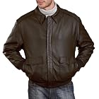 Landing Leathers Air Force Men's A-2 Goatskin Leather Flight Bomber Jacket - Dark Brown M