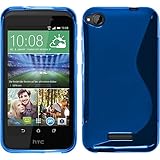 Silikon Hülle für HTC Desire 320 - X-Style blau - Cover PhoneNatic Schutzhülle + Schutzfolien