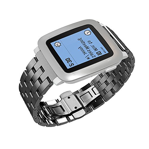 Pebble Time Watch Band Monoy Deluxe Stainless Steel Metal Bracelet