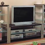 Pewter and Cappuccino TV Stand By Coaster Furniture