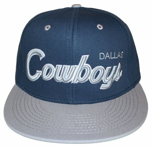 Dallas Cowboys Two Tone Navy/Grey Script Snapback Adjustable Flatbill Hat