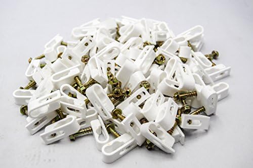 500 Pieces WHITE Dual Double Screw Flex Clips for RG59 RG6 CO AX SAT CABLE