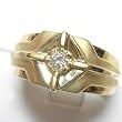 14K Yellow Gold Diamond Man's Ring