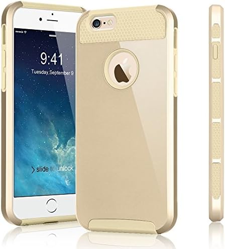 iPhone 6S Case, Viitop iPhone 6 / 6S (4.7 INCH) [Shock Absorbing] [Scratch Proof] Hybrid Impact Defender Slim Hard Case Cover Plastic Shell Outer +TPU Rubber Silicone Inner [Champagne Gold]