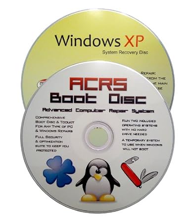 2 Disc Recovery Set for Windows XP 32 Bit Systems Recovery Disc & Emergency Boot Disk (works with Home, Professional)