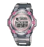 Casio #BG3000-8 Women's Slim Marine Clear Grey with Pink Accents Baby G Watch
