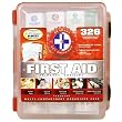 First Aid Kit With Hard Case- 326 pcs- First Aid Complete Care Kit - Exceeds OSHA & ANSI Guidelines - Ideal for the Workplace - Disaster Preparedness (Color Red)