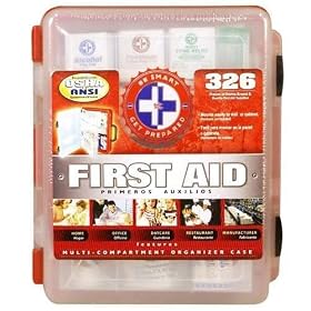 First Aid Kit With Hard Case- 326 pcs- First Aid Complete Care Kit - Exceeds OSHA & ANSI Guidelines - Ideal for the Workplace - Disaster Preparedness (Colors May Vary)