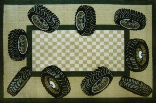 LA Rug Tire Border Rug 39x58