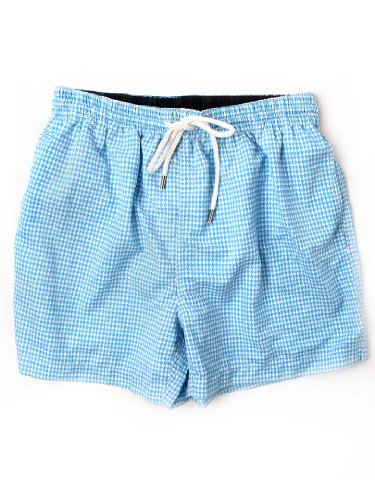 BlessTheSummer Light Blue Houndstooth Men's Swim 