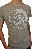 Diesel - Tee Shirt Gris Chiné Manches Courtes