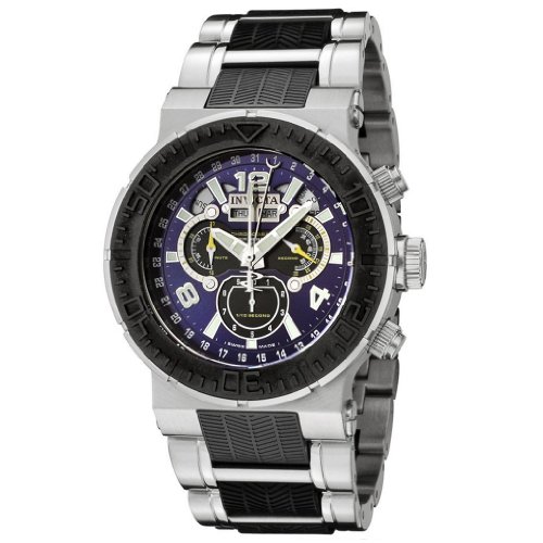Invicta Men's 6776 Reserve Collection Chronograph Stainless Steel and Black Polyurethane Watch