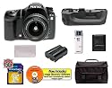 Pentax K10D Digital SLR Camera Body + Pentax 18-55mm f/3.5-5.6 Lens + Pentax D-BG2 Battery Grip + 4GB Memory Card + Lithium-Ion Spare Replacement Battery + Deluxe Gadget Bag