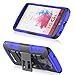 Fosmon STURDY Shock Absorbing Dual Layer Hybrid Holster Cover Kickstand Case for LG G3 - Retail Packaging (Dark Blue)