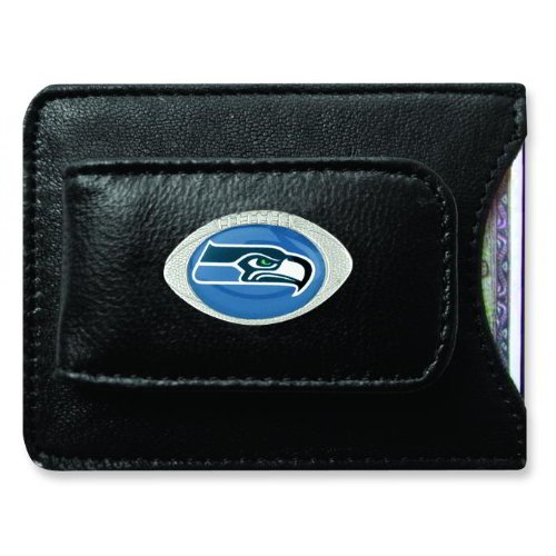 NFL Seattle Seahawks Leather Money Clip & Card Holder
