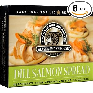 Alaska Smokehouse Dill Salmon Spread Serving Design, 3.5 Ounce Boxes (Pack of 6) by Alaska Smokehouse