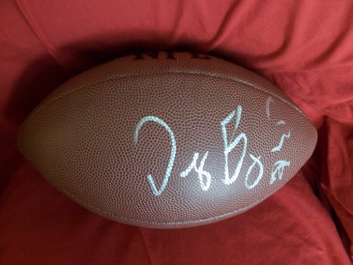 Dez Bryant Autographed NFL Wilson Composite Football, Dallas Cowboys, Oklahoma State Cowboys, Proof Photo of Dez Signing for Us.