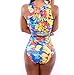 Ninimour- Women's Colorful Swimsuit Crossover Deep V-neck Swimwear Bathing Suit