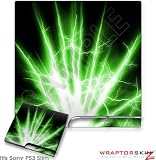 Sony PS3 Slim Skin   Lightning Green