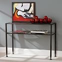 Distressed Metal Sofa Table - Black