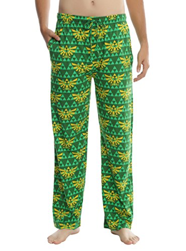 The Legend Of Zelda Dark Green & Gold Triforce Guys Pajama Pants