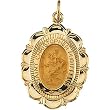 14K Yellow Gold St. Christopher Medal - 25.00x18.00mm