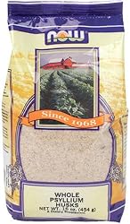 NOW Foods Psyllium Husk Whole ,  16 Ounce Bottle (Pack of 4)
