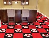 Cincinnati Reds Rubber Backed Carpet Tiles Modular Flooring