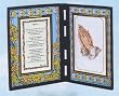 Praying Hands Stained Glass Plaque in English or Spanish, 10" x 7" - MADE IN ITALY