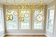 Amscan Elegant Decorative Swirl Anniversary Party Supplies, 24 x 18", Gold/White