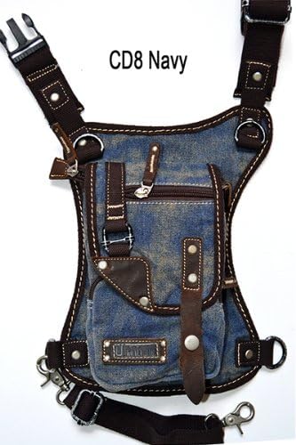 Ukoala Navy Hands-free Bag Drop Leg Waist Straps, Unisex, Nylon and Polyester