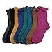 BASICO 6PK, 3PK Slouch Socks For Women | Pink, Beige, Navy, White, Black Scrunch Crew Socks | 80s 90s Socks
