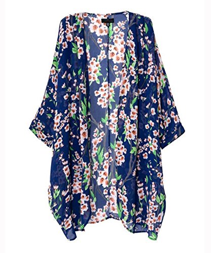 Fire Loli Women's Flower Tassels Shawl Cardigan Chiffon Kimono Cardigan Coats Jackets