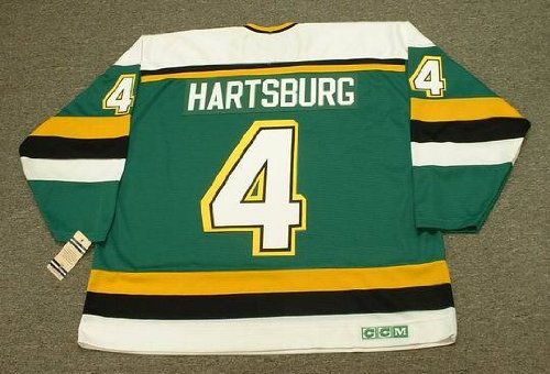 CRAIG HARTSBURG Minnesota North Stars 1988 CCM Vintage Throwback Away Hockey Jersey, LARGE