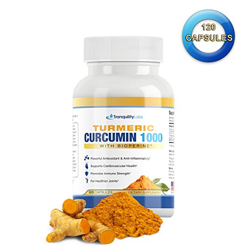 Turmeric Curcumin 1000 w BioPerine® Black Pepper Extract- Max Absorption, Potent, 95% Curcuminoids- Supports Joint Pain Relief, Anti Inflammatory, Cardiovascular, Digestive, & Immune Systems, 120 caps