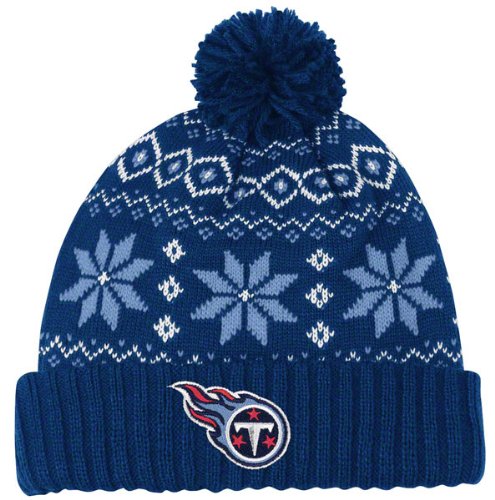 Tennessee Titans Women's Reebok Chunky Pom Cuffed Knit Hat
