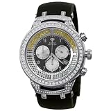 Aqua Master Mens Power Canary Diamond Watch with Diamond Bezel and Rubber Strap, 4.25 ctw 
