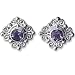 Sterling Silver Faceted Iolite Post Earrings by Sajen