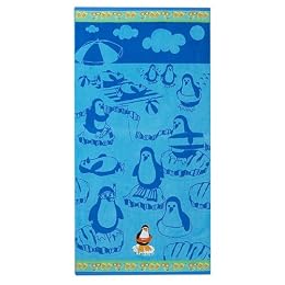 Penguin 3-D Beach Towel - Blue