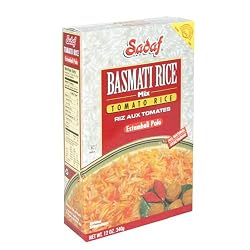 Sadaf Basmati Rice Estamboli Polo, Sun Dried Tomato Rice, 12 Once Box (Pack of 4)
