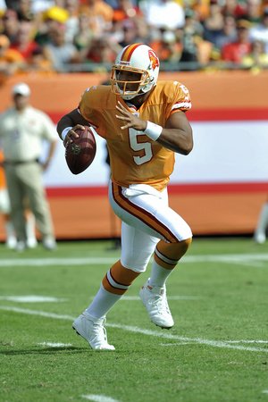 Packers Buccaneers Football: Tampa, FL - Josh Freeman Photographic Poster Print by Steve Nesius, 8x12