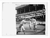 Newswire Photo (L): Doc Crandall (left) & Leon Ames (right) at Polo Grounds, NY; New York NL uniforms (baseb
