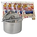Whirley-Pop Stovetop Popcorn Popper with 5 Real Theater Popcorn Kits - Silvertone Pan