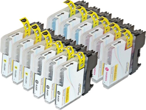 ****12 Pack**** LC1100/980. FAST DELIVERY. XL Multipack Set of 12 HIGH CAPACITY Brother LC 1100 By Premier Ink Cartridges. Compatible with LC1100 LC1100HY HY LC1100BK LC1100C LC1100M LC1100Y BK C M Y CMY BCMY VBCMY. LC 980 LC980 LC-980 LC980BK LC980C LC980M LC980Y LC980VALBP LC980BKBP2. LC1100HYBK, LC1100HC, LC1100HM, LC1100HY, for DCP-145C DCP-163C DCP-165C DCP-165C DCP-185C DCP-195C DCP-365CN DCP-373 CW DCP-375CW DCP-377 CW DCP-383C DCP-385C DCP-387C DCP-395CN DCP-585CW DCP-6690CW DCP-J715 W MFC-250C MFC-255CW MFC-290C MFC-295CN MFC-297C MFC-490CW MFC-5490CN MFC-5890CN MFC-5895CW MFC-6490CW MFC-6690CW MFC-6890CDW MFC-6890CW MFC-790CW MFC-795CW MFC-990CW MFC-J615W. 3 Black, 3 Cyan, 3 Magenta, 3 Yellow. (Premier Ink Cartridges ©)