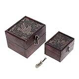 2個セット アンティーク宝箱 ジュエリーボックス 木箱 小物入れ オーキッド