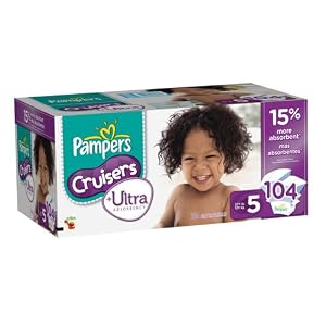 Pampers Cruisers Ultra Diapers Size 5, 104 Count