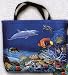 Fine Art Small Tote Travel Bag--Coral Reef Fish Sea Ocean Theme