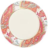 Caspari Paisley Set of 8 Paper Salad Plates, Ivory
