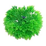 Acuario base de cerámica verde de flores de plástico plantas ornamentales