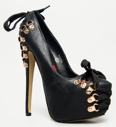 Red Kiss ROCKA Corset Lace Up High Heel Platform Stiletto Pump
